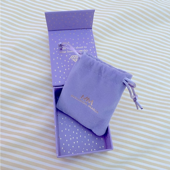 NEW Melinda Maria Grand Heiress Necklace 16” in Gold & White Diamondettes - Picture 5 of 6